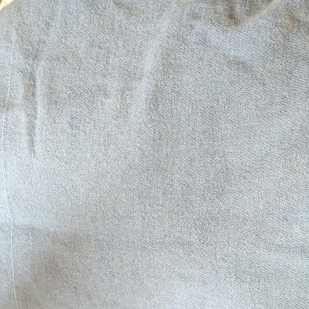Light Blue Denim Wool Blanket. Great Applique, Rug Hooking & Felting, Upcycle